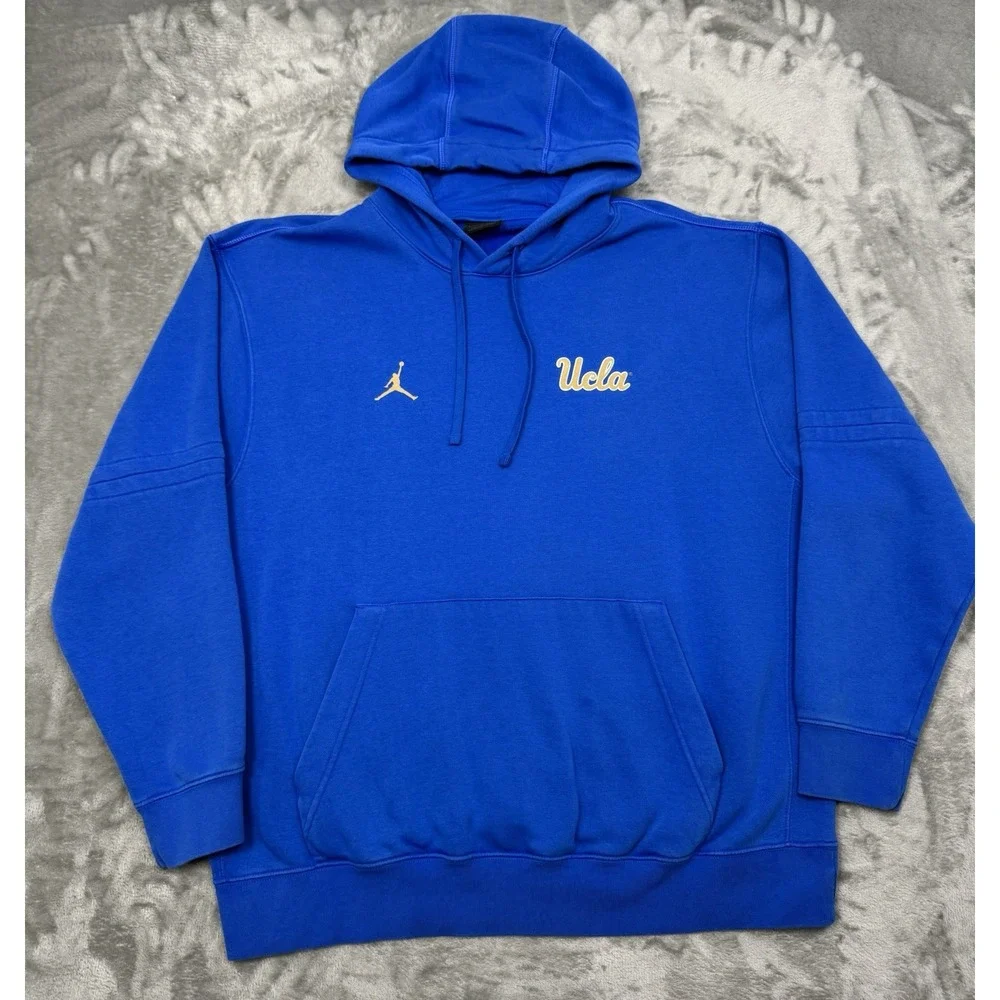 UCLA Nike Air Jordan Hoodie Mens XL Blue Pullover Sweatshirt Jumpman BRUINS Logo